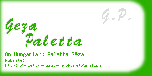 geza paletta business card