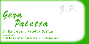 geza paletta business card